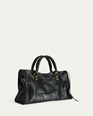 Balenciaga Le City Medium Croc-Embossed Leather Top-Handle Bag | Thumbnail 3