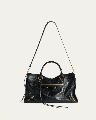Balenciaga Le City Medium Croc-Embossed Leather Top-Handle Bag | Thumbnail 5