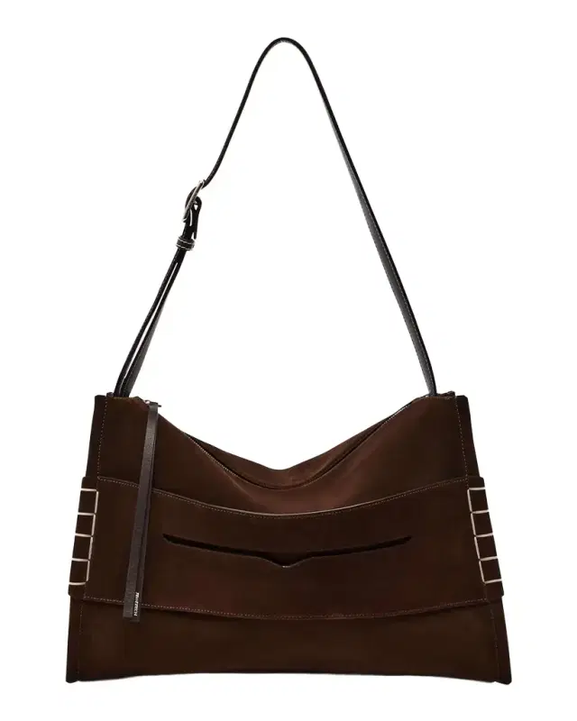 Calfskin Suede Loafer Messenger Bag