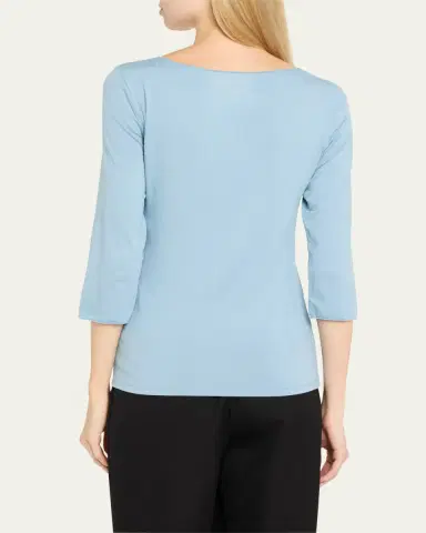 Majestic Filatures Soft-Touch Marrow-Edge Boat-Neck Top | Thumbnail 7