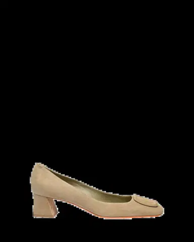 Santoni Suede Block Heel Buckle Pumps | Thumbnail 2 Santoni Suede Block Heel Buckle Pumps | Thumbnail 2