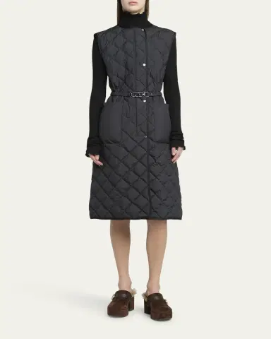 Moncler Butor Diamond-Quilted Long Down Vest | Thumbnail 2 Moncler Butor Diamond-Quilted Long Down Vest | Thumbnail 2