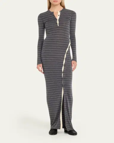 Nanushka Dakoa Buttoned Fine Merino Maxi Dress | Thumbnail 2