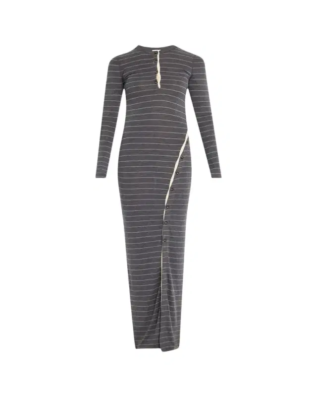 Nanushka Dakoa Buttoned Fine Merino Maxi Dress