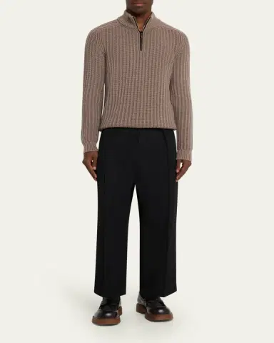 Iris Von Arnim Men's Eugene Half-Zip Cashmere Pullover | Thumbnail 2
