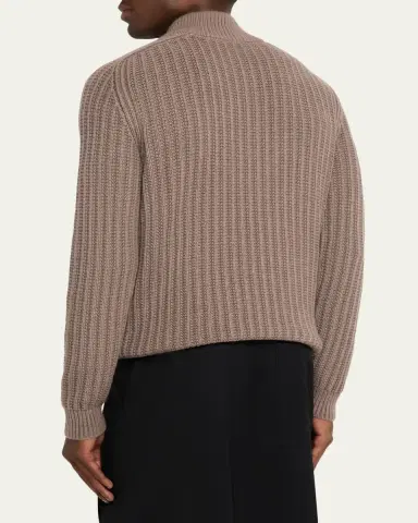 Iris Von Arnim Men's Eugene Half-Zip Cashmere Pullover | Thumbnail 3