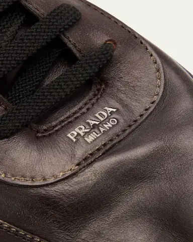 Prada Men's Collapse Leather Sneakers | Thumbnail 5 Prada Men's Collapse Leather Sneakers | Thumbnail 5