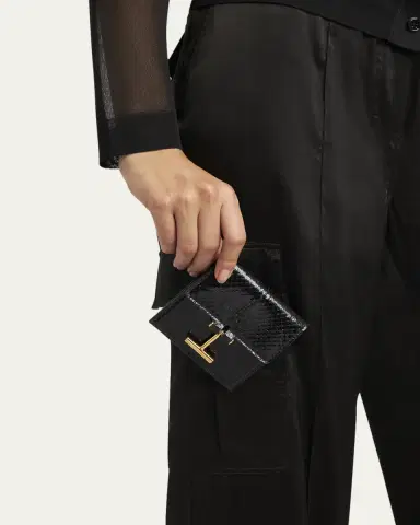 Tom Ford Flap Card Holder in Snake-Embossed Leather | Thumbnail 2