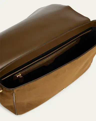 Tom Ford Men's Buckley Suede Large Flap Messenger Bag | Thumbnail 4 Tom Ford Men's Buckley Suede Large Flap Messenger Bag | Thumbnail 4
