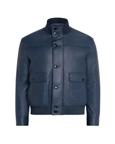 Brioni Men's Leather Button-Front Blouson | Thumbnail 1 Brioni Men's Leather Button-Front Blouson | Thumbnail 1