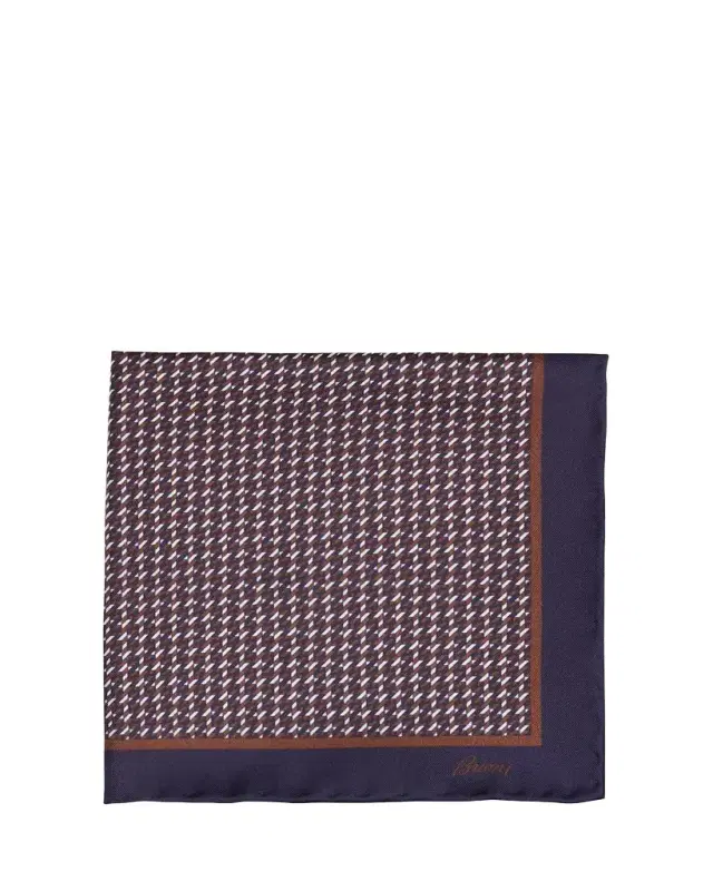 Men's Geometric Zig-Zag Silk Pocket Square
