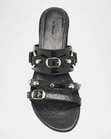 Balenciaga City Leather Block-Heel Sandals | Thumbnail 7 Balenciaga City Leather Block-Heel Sandals | Thumbnail 7