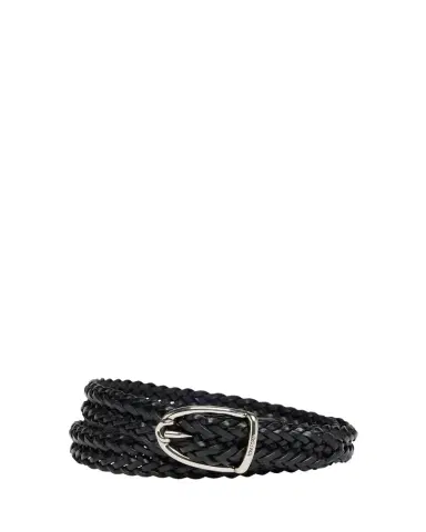 Tom Ford Men's Woven Leather Angled-Buckle Belt | Thumbnail 1