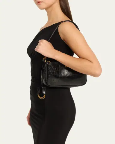 Balenciaga Rodeo Croc-Embossed Leather Pochette | Thumbnail 2 Balenciaga Rodeo Croc-Embossed Leather Pochette | Thumbnail 2