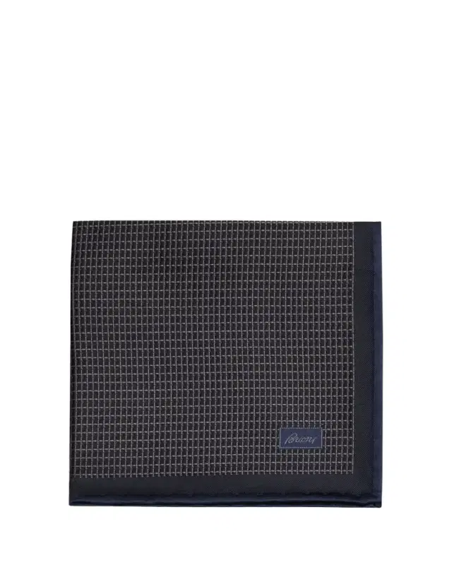 Brioni Men's Screen-Print Silk Pocket Square