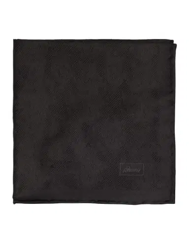 Brioni Men's Solid Paisley Jacquard Silk Pocket Square | Thumbnail 1