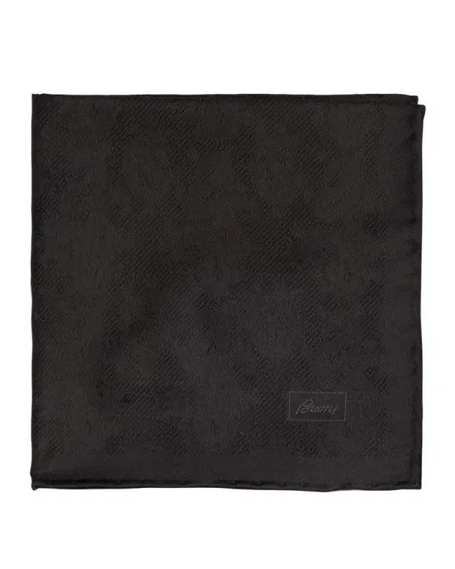 Men 's Solid Paisley Jacquard Silk Pocket Square