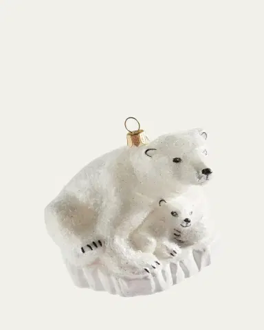 Bergdorf Goodman Polar Bear with Baby Christmas Ornament | Thumbnail 2