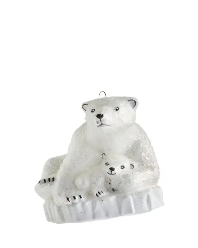 Polar Bear with Baby Christmas Ornament