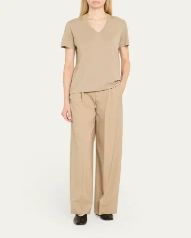 MAJESTIC FILATURES Relaxed Cotton V-Neck Tee | Thumbnail 2