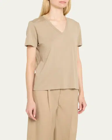 MAJESTIC FILATURES Relaxed Cotton V-Neck Tee | Thumbnail 4