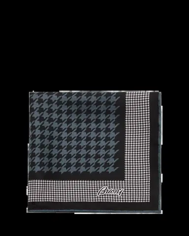 Brioni Men's Mixed Houndstooth Silk Pocket Square | Thumbnail 2