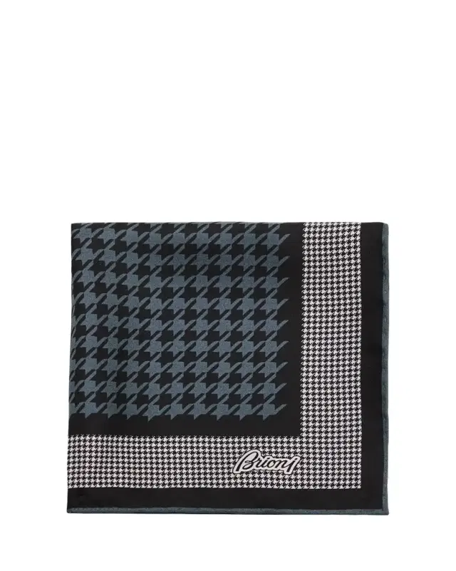 Men's Mixed Houndstooth Silk Pocket Square