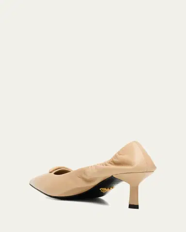 Prada Triangle Logo Leather Pumps | Thumbnail 4