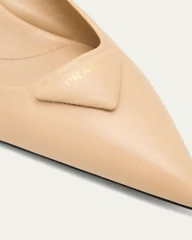 Prada Triangle Logo Leather Pumps | Thumbnail 5