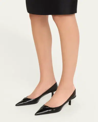 Prada Triangle Logo Leather Pumps | Thumbnail 7