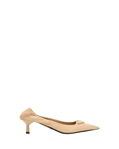 Prada Triangle Logo Leather Pumps | Thumbnail 1