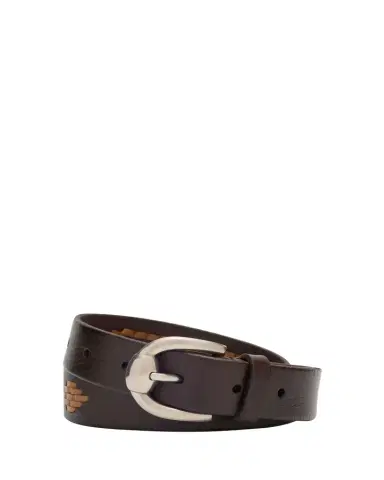 Brunello Cucinelli Men's Stitched Leather Belt | Thumbnail 1