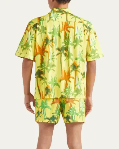 Vilebrequin Men's Cotton Palms Camp Shirt | Thumbnail 3 Vilebrequin Men's Cotton Palms Camp Shirt | Thumbnail 3
