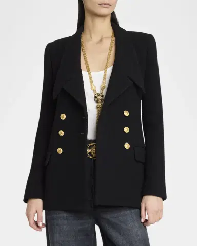 Chloé Cascade-Lapel Double-Breasted Boucle Jacket | Thumbnail 3 Chloé Cascade-Lapel Double-Breasted Boucle Jacket | Thumbnail 3