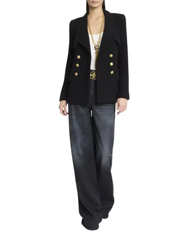 Chloe Cascade-Lapel Double-Breasted Boucle Jacket