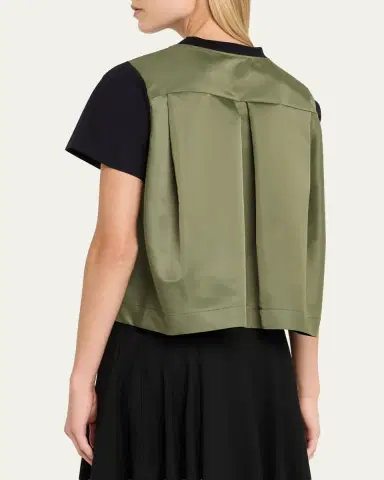 Sacai Short-Sleeve Nylon Cotton T-Shirt | Thumbnail 3 Sacai Short-Sleeve Nylon Cotton T-Shirt | Thumbnail 3