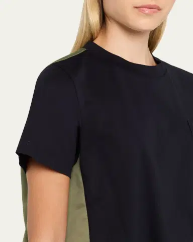 Sacai Short-Sleeve Nylon Cotton T-Shirt | Thumbnail 5 Sacai Short-Sleeve Nylon Cotton T-Shirt | Thumbnail 5