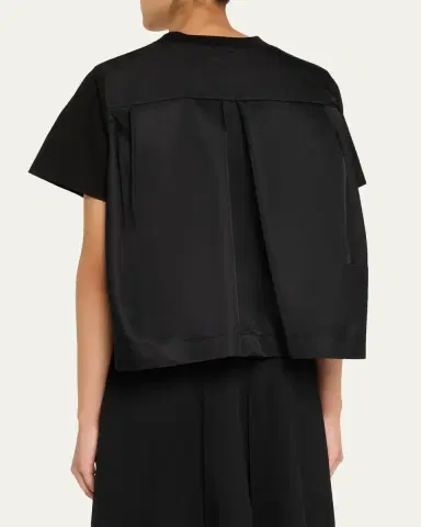 Sacai Short-Sleeve Nylon Cotton T-Shirt | Thumbnail 8 Sacai Short-Sleeve Nylon Cotton T-Shirt | Thumbnail 8