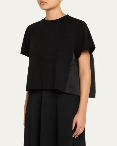 Sacai Short-Sleeve Nylon Cotton T-Shirt | Thumbnail 9 Sacai Short-Sleeve Nylon Cotton T-Shirt | Thumbnail 9