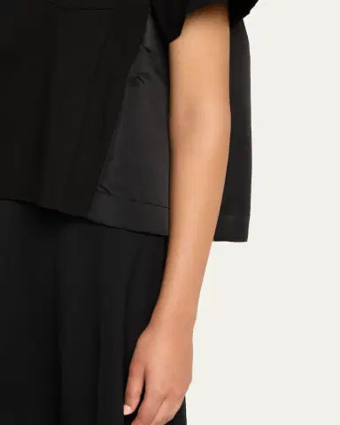 Sacai Short-Sleeve Nylon Cotton T-Shirt | Thumbnail 10 Sacai Short-Sleeve Nylon Cotton T-Shirt | Thumbnail 10