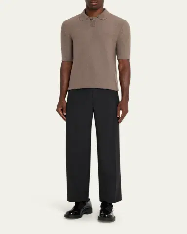 Iris Von Arnim Men's Prinston Short-Sleeve Cashmere Polo | Thumbnail 2
