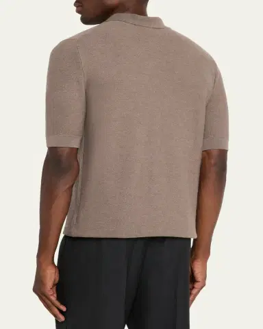 Iris Von Arnim Men's Prinston Short-Sleeve Cashmere Polo | Thumbnail 3