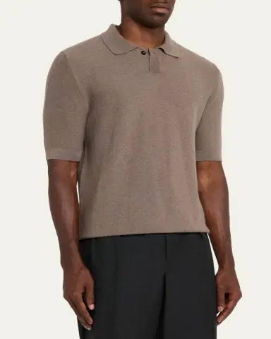 Iris Von Arnim Men's Prinston Short-Sleeve Cashmere Polo | Thumbnail 4