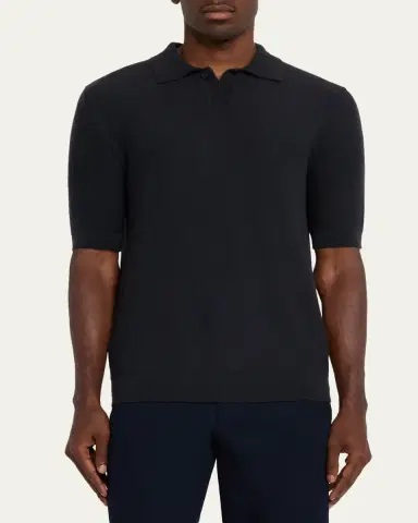 Iris Von Arnim Men's Prinston Short-Sleeve Cashmere Polo | Thumbnail 8