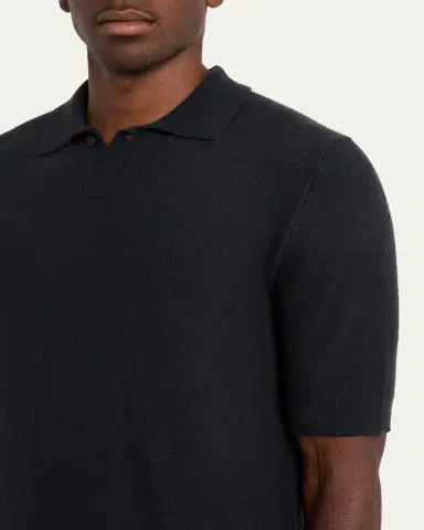 Iris Von Arnim Men's Prinston Short-Sleeve Cashmere Polo | Thumbnail 9