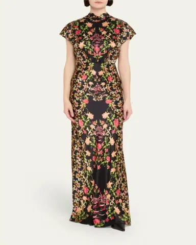 Saloni Fabienne Silk Long Dress | Thumbnail 2