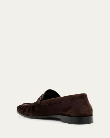 Saint Laurent Men's Suede Cassandre Penny Loafers | Thumbnail 5 Saint Laurent Men's Suede Cassandre Penny Loafers | Thumbnail 5