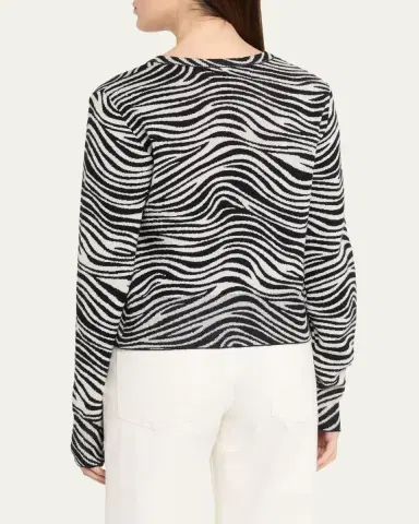 Sprwmn Leopard Cashmere Baby Cardigan | Thumbnail 3 Sprwmn Leopard Cashmere Baby Cardigan | Thumbnail 3