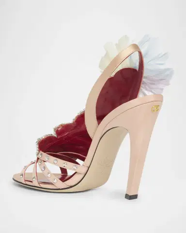 Valentino Garavani Dans Le Foyer Embellished Slingback Sandals | Thumbnail 3