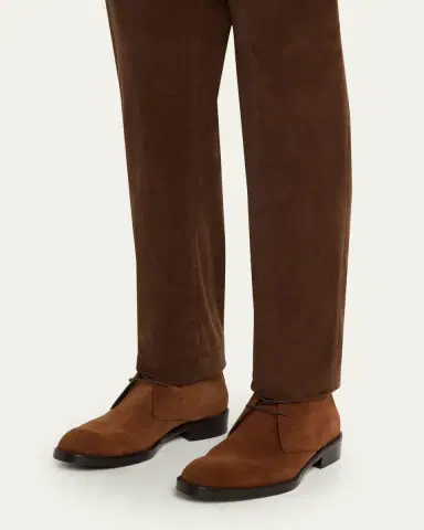 Brioni Men's Milano Suede Rubber-Sole Chukka Boots | Thumbnail 2